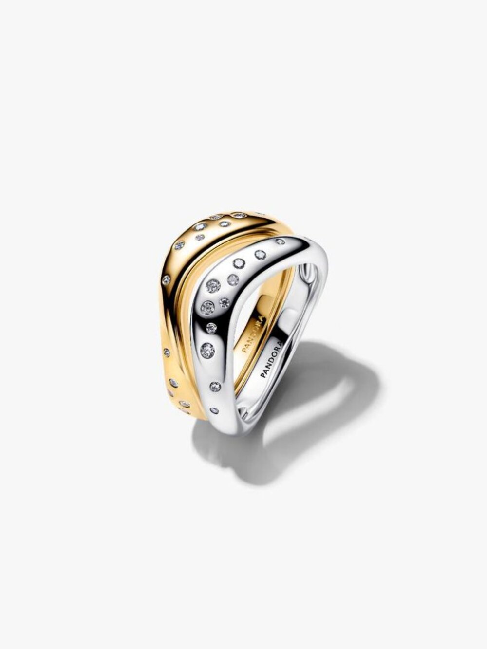 Pandora Organically Shaped Two-Tone Stacking Rings